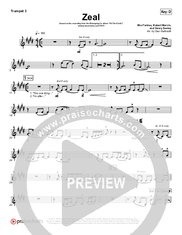 Zeal (Allskate Remix) Trumpet 3 (The Belonging Co / Henry Seeley)