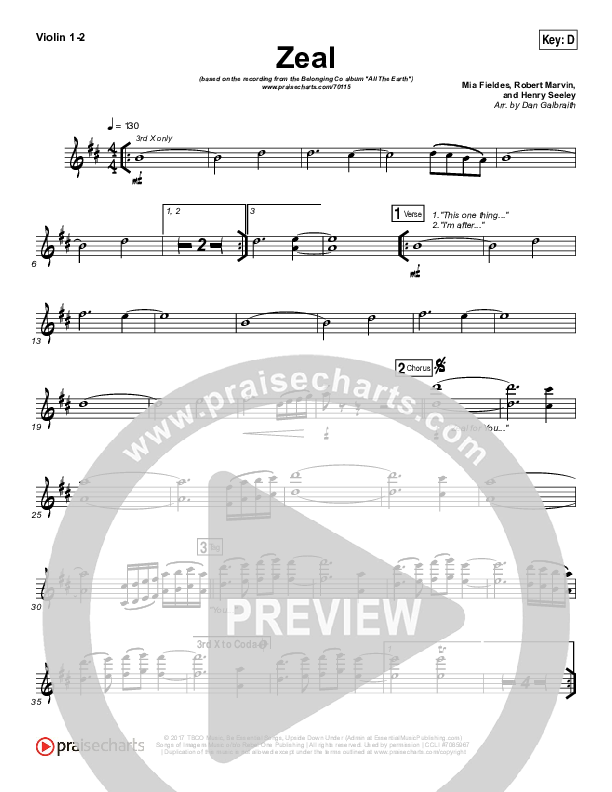 Zeal (Allskate Remix) Violin 1/2 (The Belonging Co / Henry Seeley)