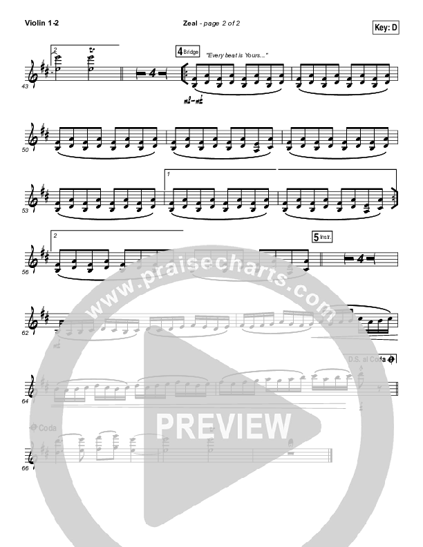 Zeal (Allskate Remix) Violin 1/2 (The Belonging Co / Henry Seeley)