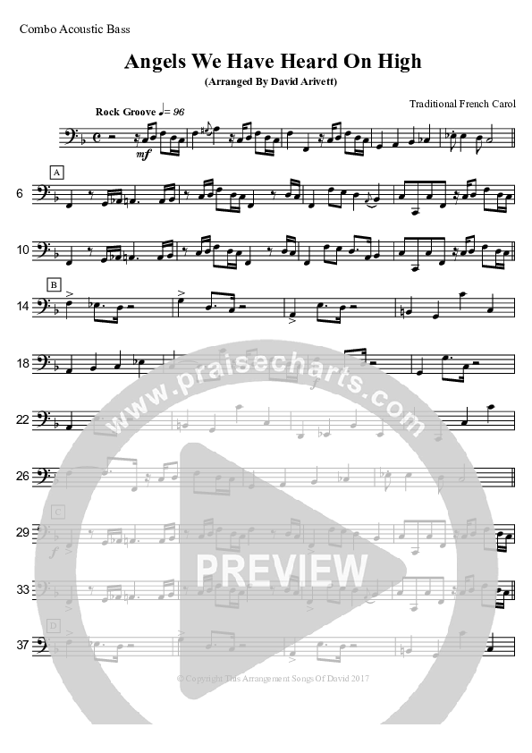 Angels We Have Heard On High (Instrumental) Bass Guitar (David Arivett)