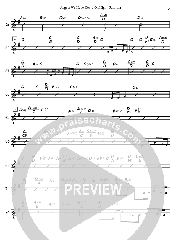 Angels We Have Heard On High (Instrumental) Rhythm Chart (David Arivett)