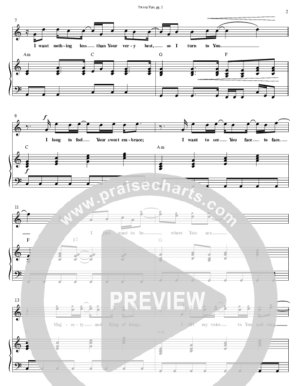 Turn To You Lead & Piano (David Glenn)