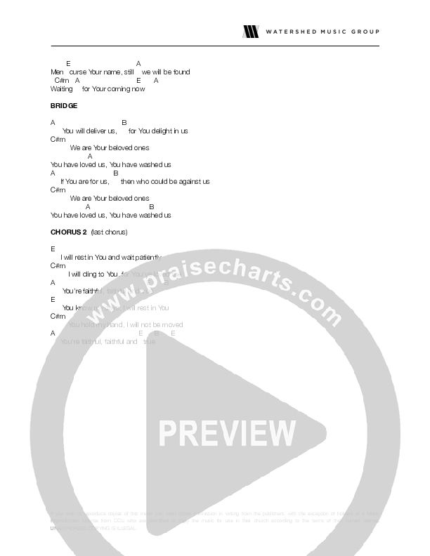 Faithful And True Chord Chart (Lesley Phillips)