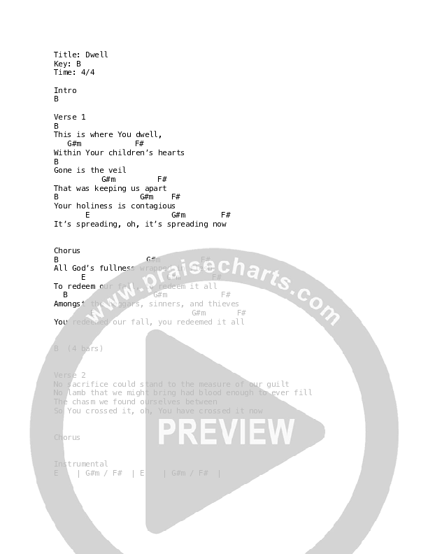Dwell Chords & Lyrics (Joshua Leventhal)