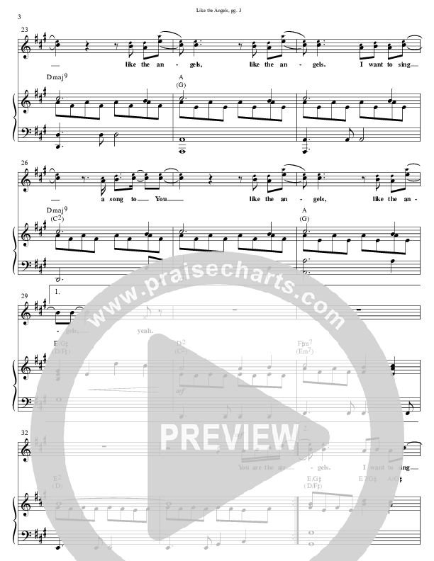 Like The Angels Lead & Piano (David Glenn)