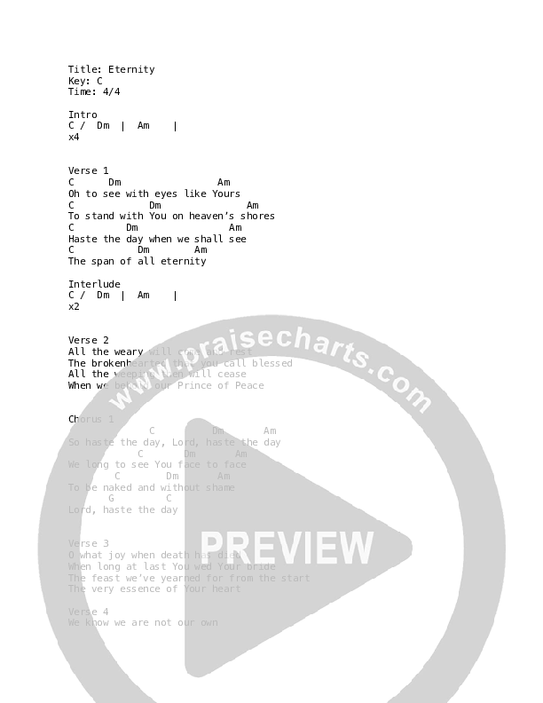 Eternity Chords & Lyrics (Joshua Leventhal)