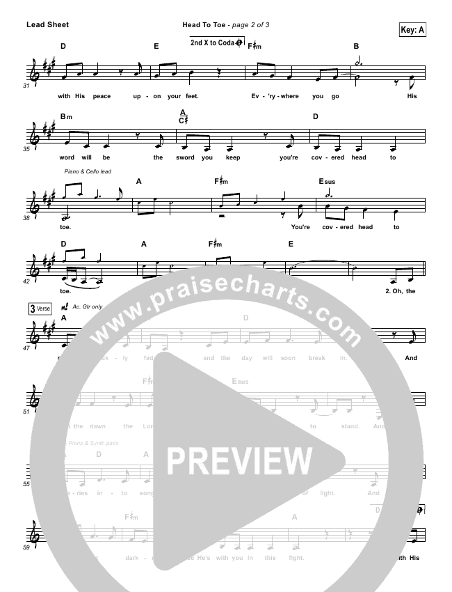 Head To Toe (The Armor Of God Song) Sheet Music PDF (Christy Nockels