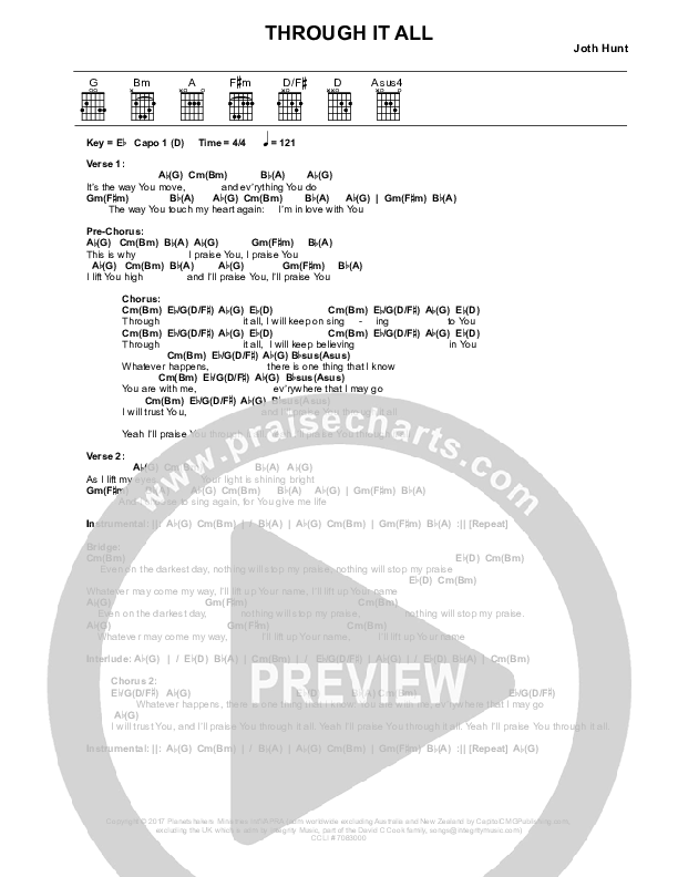 Through It All Chords & Lyrics (Planetshakers)