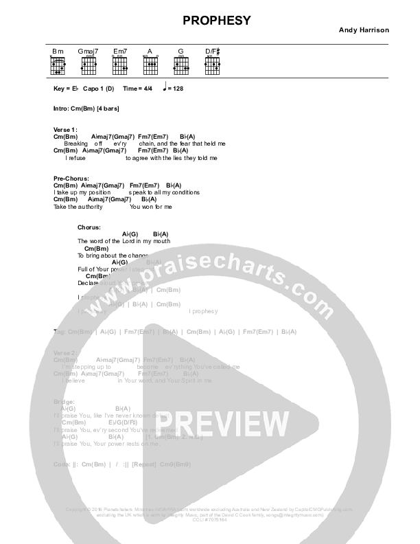 Prophesy Chords & Lyrics (Planetshakers)