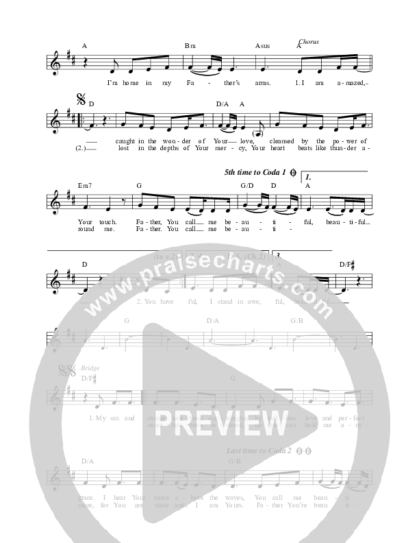 You Call Me Beautiful Lead Sheet (Planetshakers)