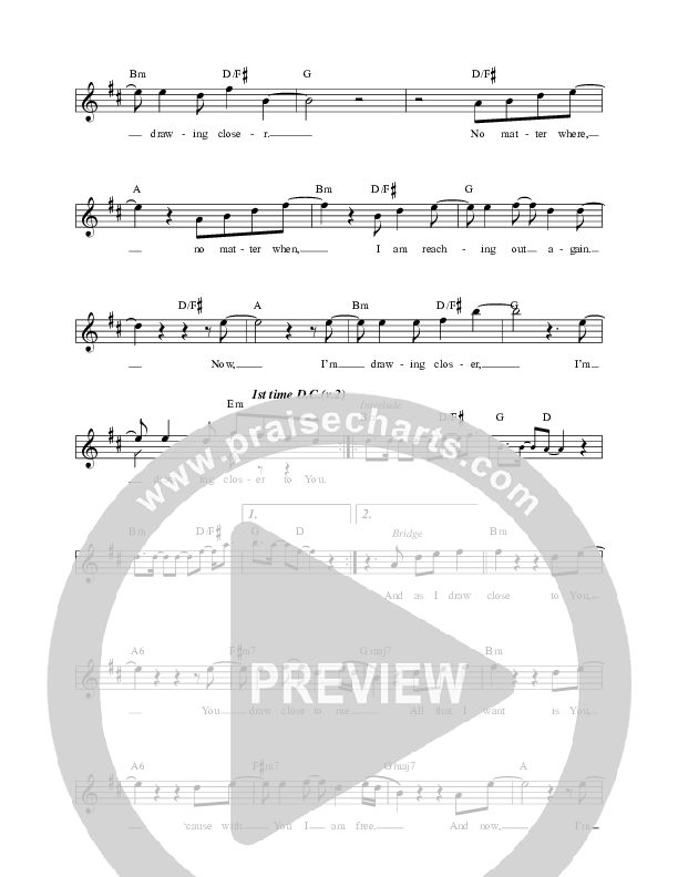 Drawing Closer Lead Sheet (Planetshakers)