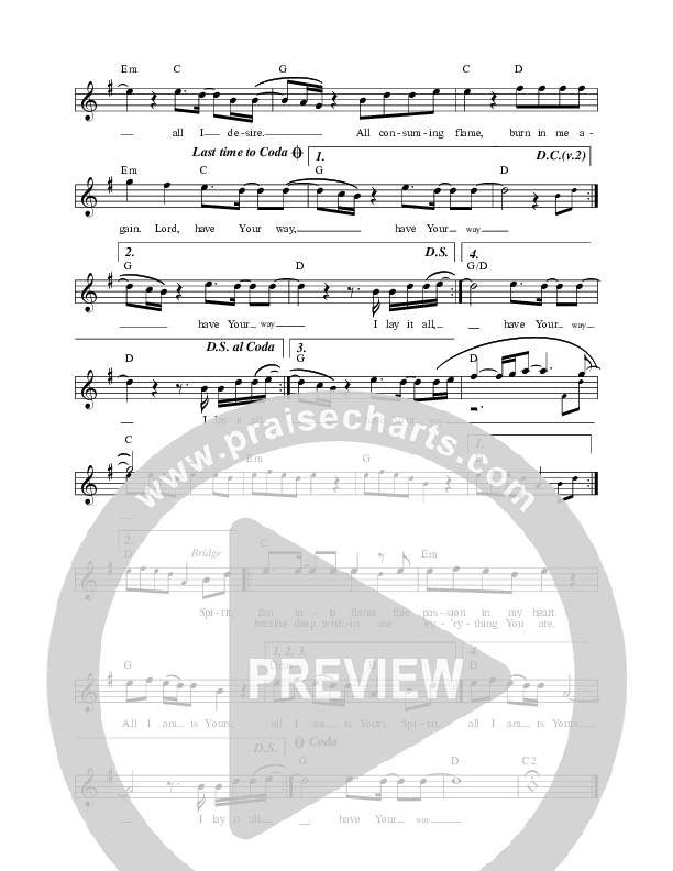 All On The Altar Lead Sheet (Planetshakers)