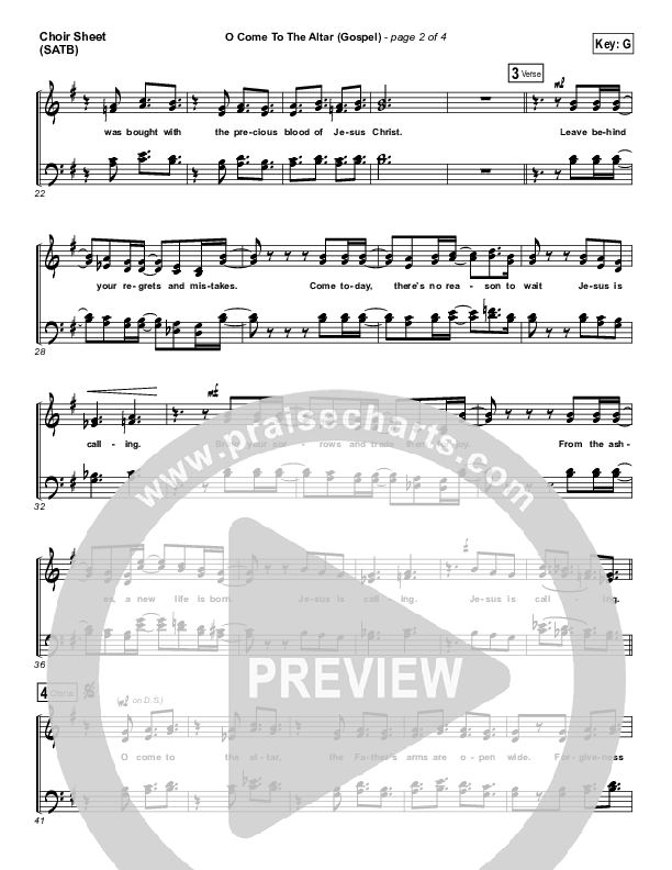 O Come To The Altar (Gospel) Choir Vocals (SATB) (PraiseCharts)