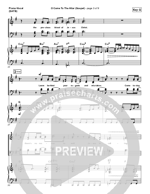 O Come To The Altar (Gospel) Piano/Vocal (SATB) (PraiseCharts)