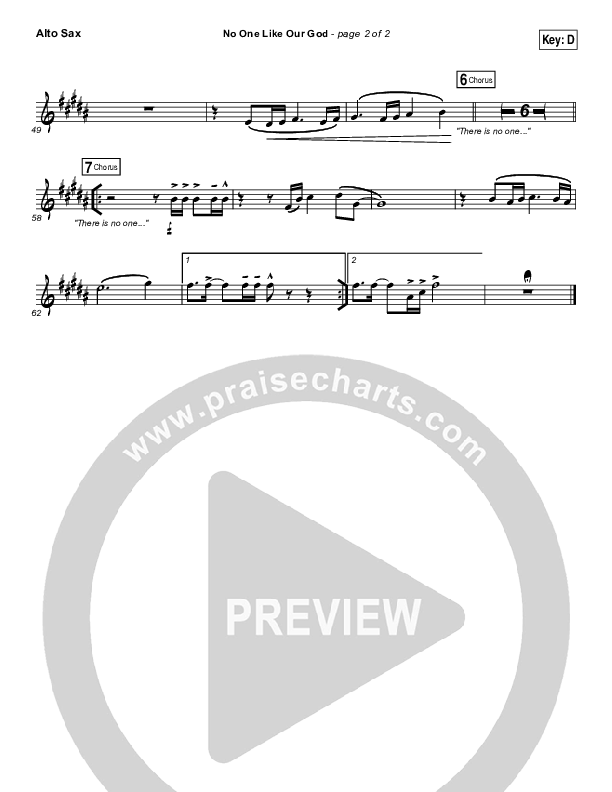 No One Like Our God Alto Sax (Lincoln Brewster)