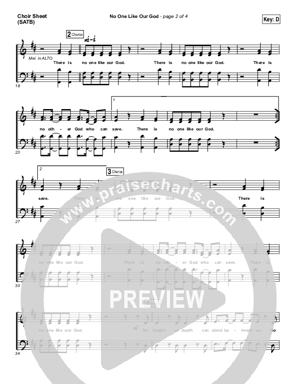 No One Like Our God Choir Sheet (SATB) (Lincoln Brewster)