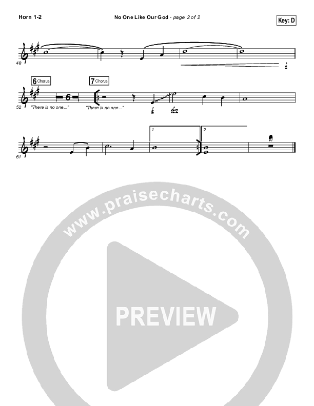 No One Like Our God French Horn 1/2 (Lincoln Brewster)