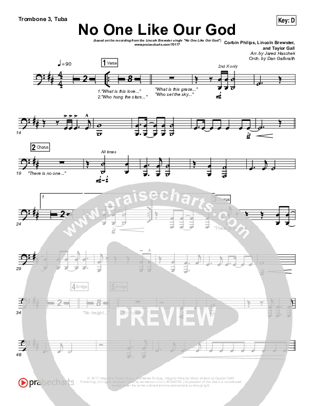 No One Like Our God Trombone 3/Tuba (Lincoln Brewster)