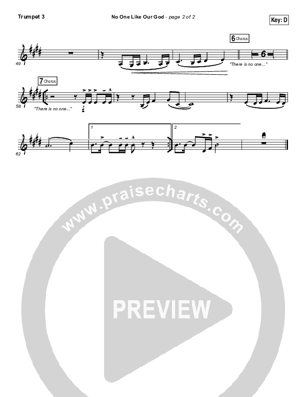 No One Like Our God Trumpet 3 (Lincoln Brewster)