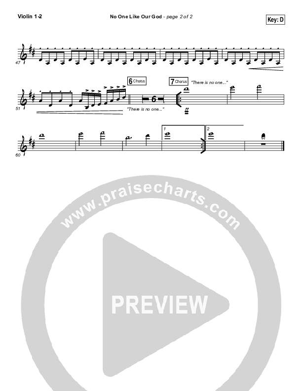 No One Like Our God Violin 1/2 (Lincoln Brewster)