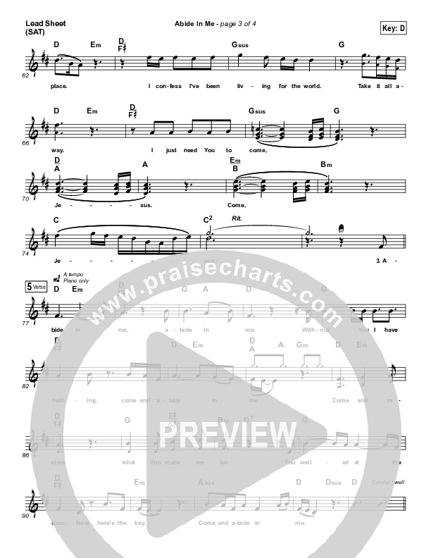 Abide In Me Lead (SAT) (Chris August)