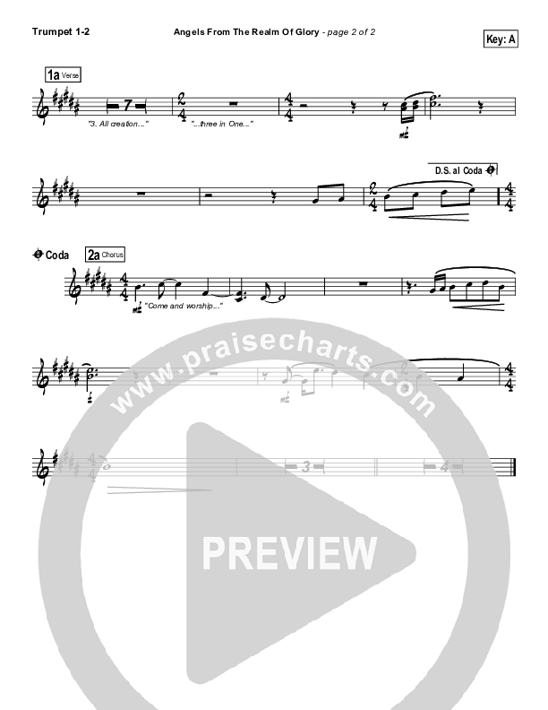 Angels From The Realms Of Glory (with Come And Worship) Trumpet 1,2 (David Glenn)