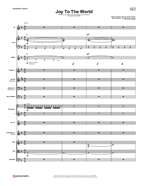 Joy To The World Conductor's Score (Hillsong Worship)