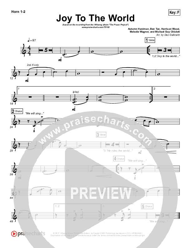 Joy To The World French Horn 1/2 (Hillsong Worship)
