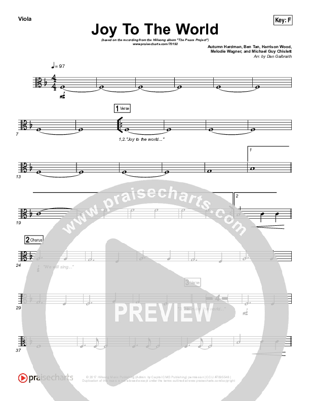 Joy To The World Viola (Hillsong Worship)