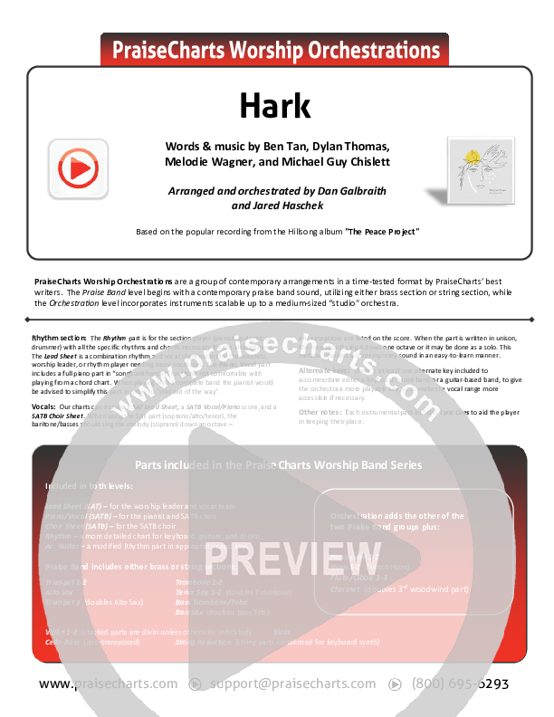 Hark Cover Sheet (Hillsong Worship)