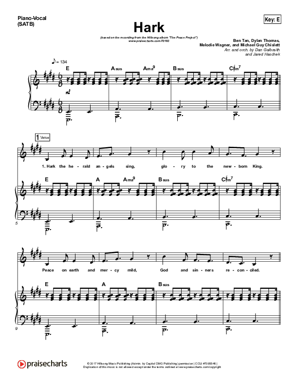 Hark Piano/Vocal Pack (Hillsong Worship)