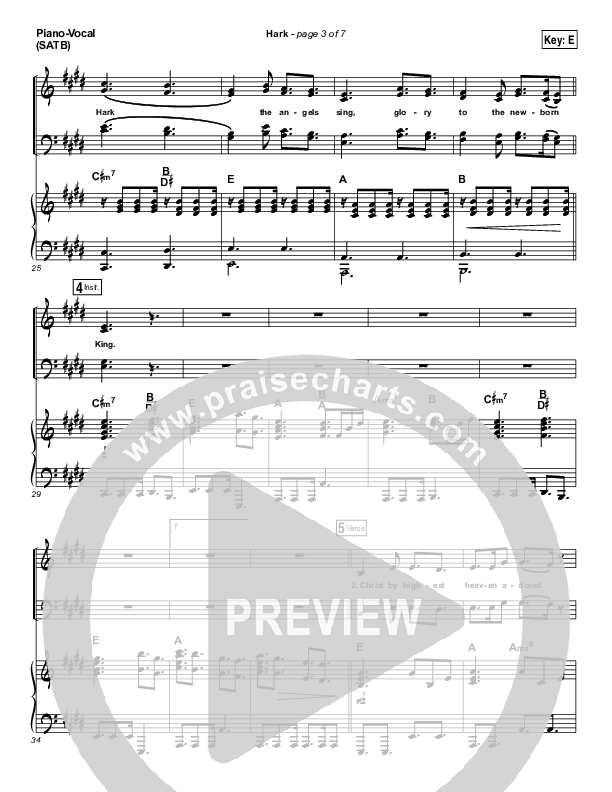 Hark Piano/Vocal (SATB) (Hillsong Worship)