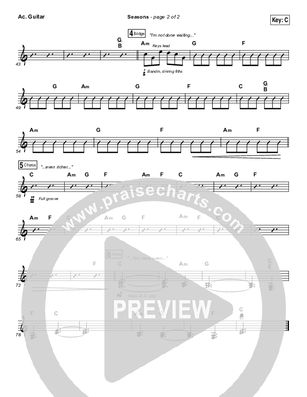 Seasons Acoustic Guitar (Hillsong Worship)