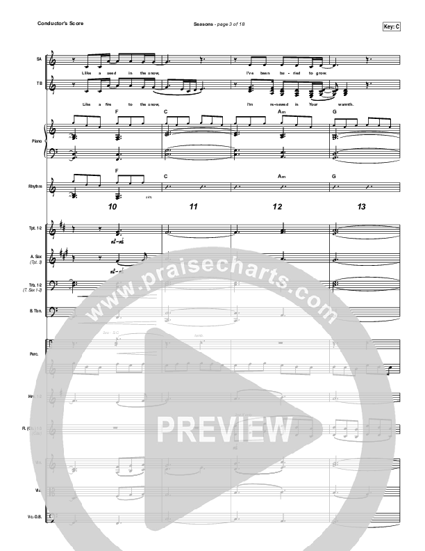 Seasons Conductor's Score (Hillsong Worship)