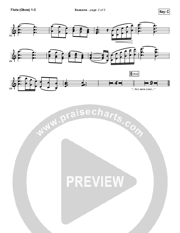 Seasons Flute/Oboe 1/2/3 (Hillsong Worship)