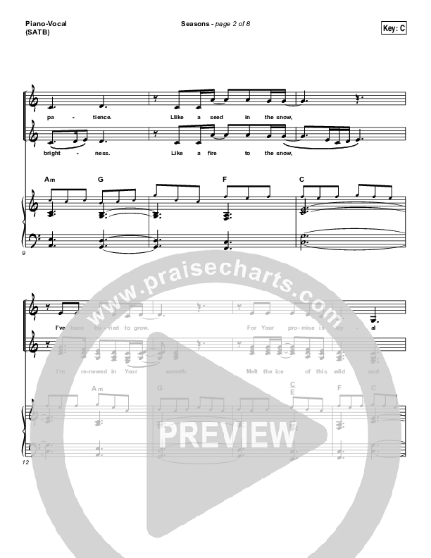 Seasons Piano/Vocal & Lead (Hillsong Worship)
