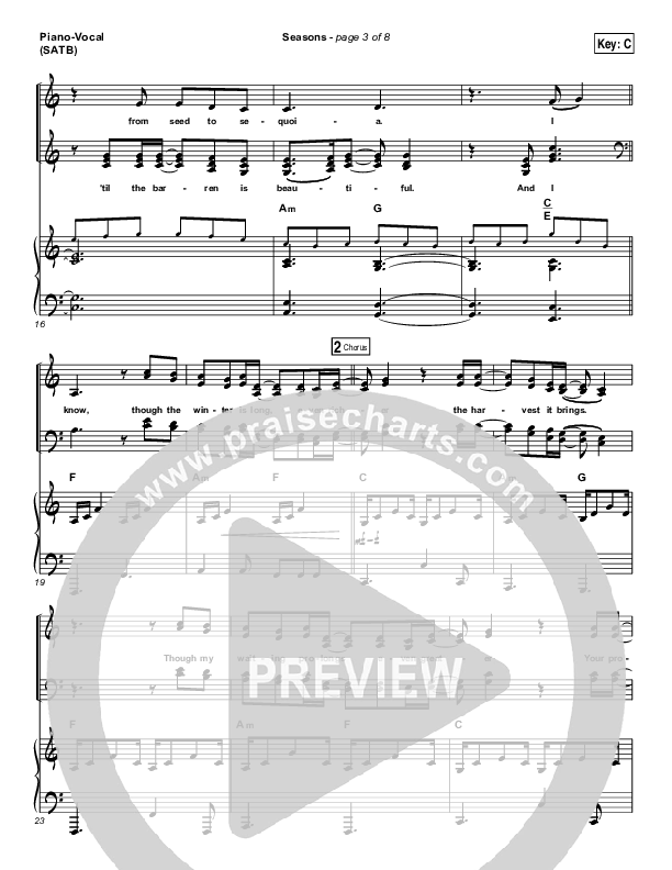 Seasons Piano/Vocal & Lead (Hillsong Worship)