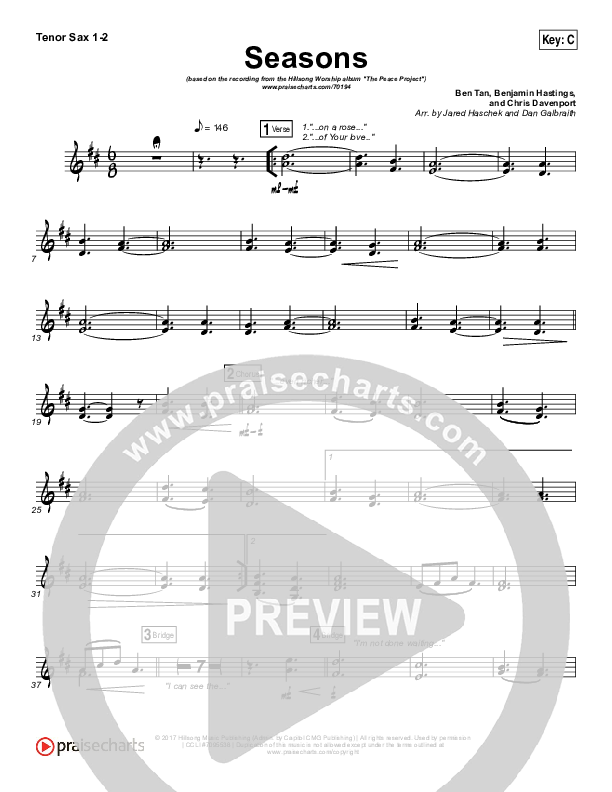 Seasons Tenor Sax 1/2 (Hillsong Worship)