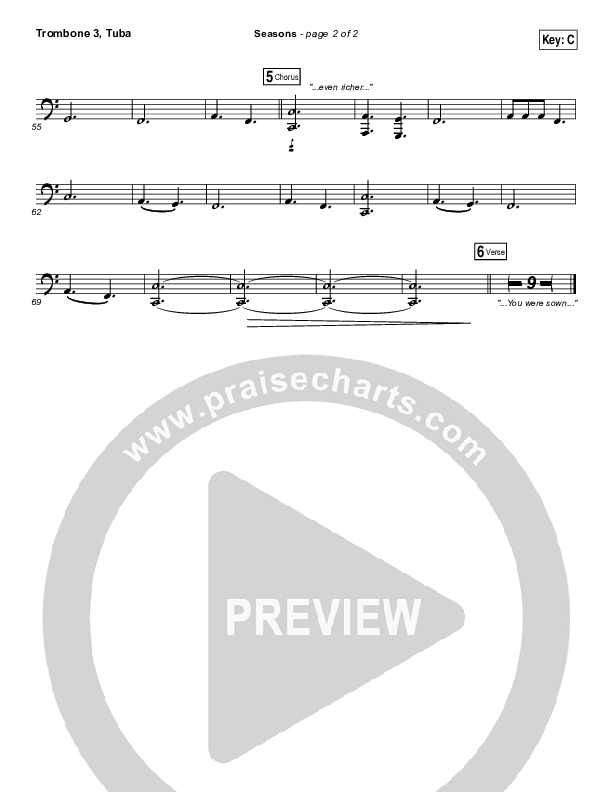 Seasons Trombone 3/Tuba (Hillsong Worship)