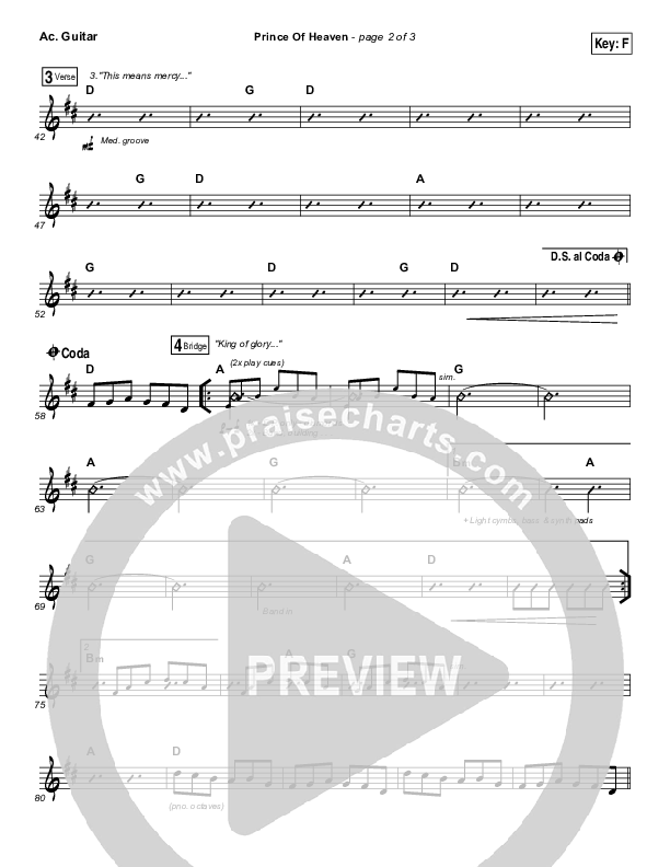 Prince Of Heaven Acoustic Guitar (Hillsong Worship)