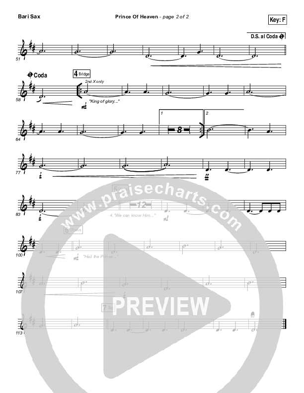 Prince Of Heaven Bari Sax (Hillsong Worship)