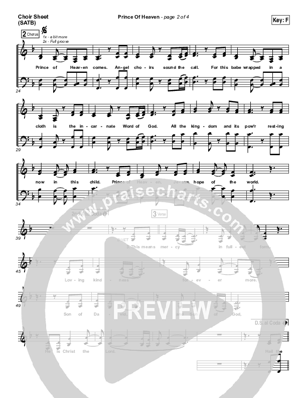 Prince Of Heaven Choir Vocals (SATB) (Hillsong Worship)