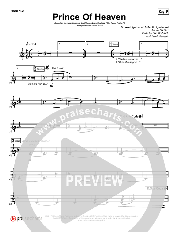 Prince Of Heaven Brass Pack (Hillsong Worship)