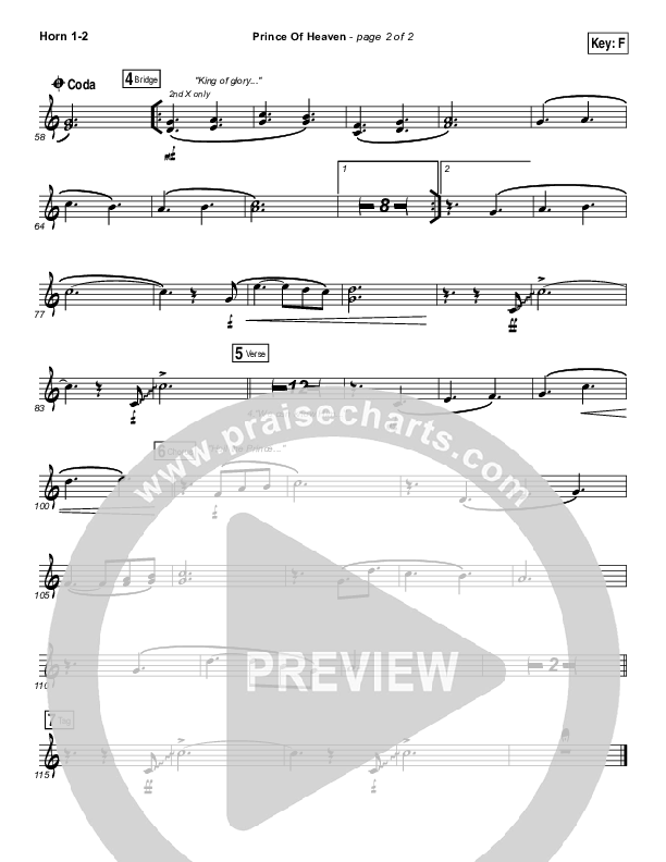 Prince Of Heaven Brass Pack (Hillsong Worship)