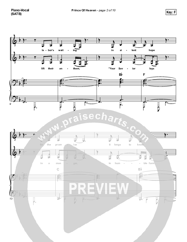 Prince Of Heaven Piano/Vocal Pack (Hillsong Worship)