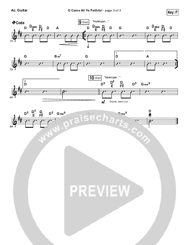 O Come All Ye Faithful Acoustic Guitar (Hillsong Worship)