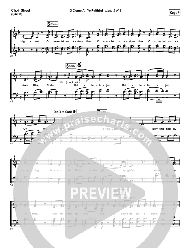 O Come All Ye Faithful Choir Sheet (SATB) (Hillsong Worship)
