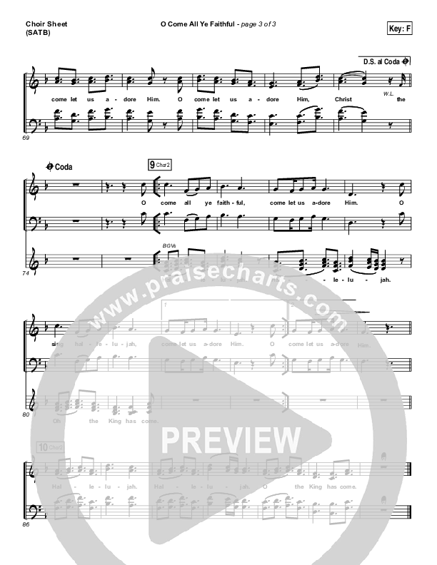 O Come All Ye Faithful Choir Sheet (SATB) (Hillsong Worship)