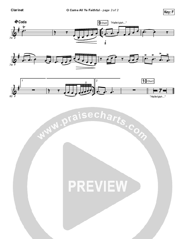 O Come All Ye Faithful Clarinet (Hillsong Worship)