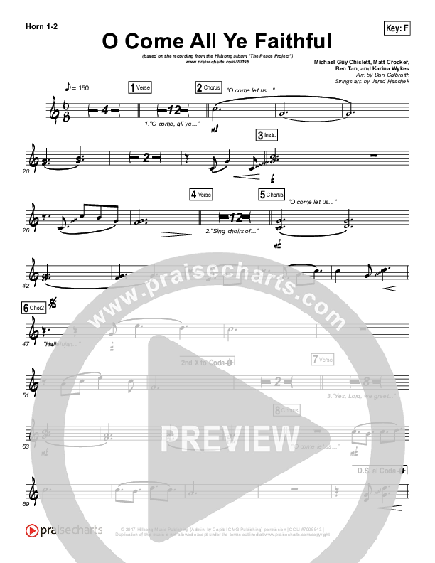 O Come All Ye Faithful Brass Pack (Hillsong Worship)